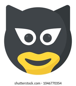 A flat bandit emoticon icon