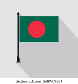 Plano Bangladesh retângulo bandeira Polo em cores oficiais
