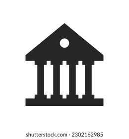 Flat Bank Building Isolated Vector Icon Illustration