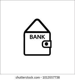 Flat bank icon.