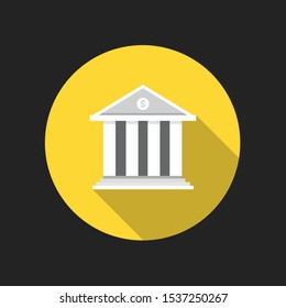 Flat Bank Vector Icon Illustration