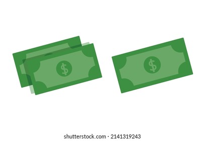 flat banknote icon isolated on white background, vector illustration of money