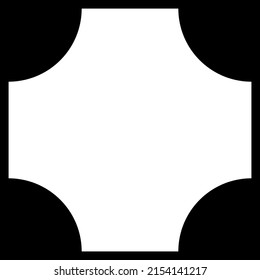 Flat banner, button template shape with corner effect