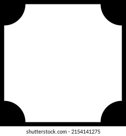 Flat banner, button template shape with corner effect