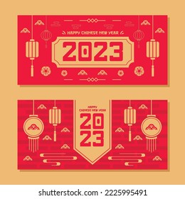 flat banner chinese new year background