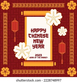 flat banner chinese new year background