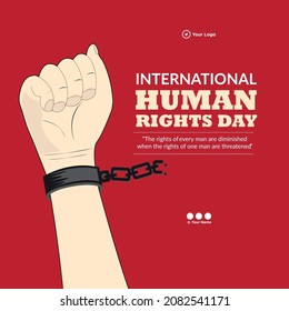 Flat banner design of international human rights day template.