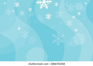 Flat Banner Design of Winter Falling Snowflakes Abstract. Banner or card template.