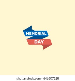 Flat Banner Element. Vector Illustration Of Flat Ribbon Isolated On Clean Background. Can Be Used As Memorial, Day And Banner Symbols.