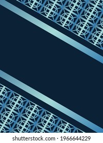 Diseño de banner plano o plantilla con un patrón de batik japonés en ambos lados. Diseño de fondo abstracto de lujo.