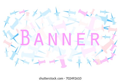 flat  banner thumbtack vector
