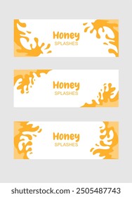 Flat banners of Honey with different colors