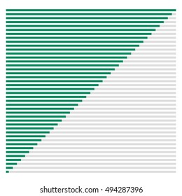 Flat bar chart, bar graph, progress, level indicator interface element from low to high level