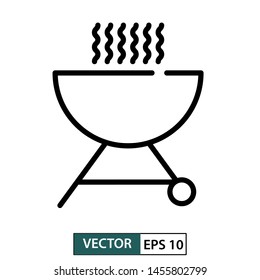 Flat barbaque icon. Line style. Vector illustration EPS 10