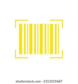 Flat barcode icon symbol vector Illustration.