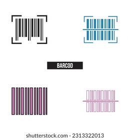 Flat barcode icon symbol vector Illustration.