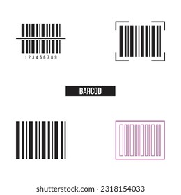 Flat barcode icon symbol vector Illustration.