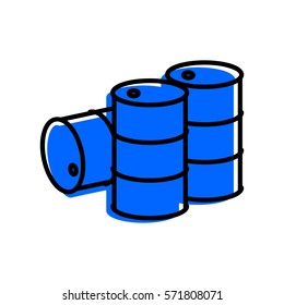 Flat barrels icon. Vector sign for website or app. Illustration isolated on white background.