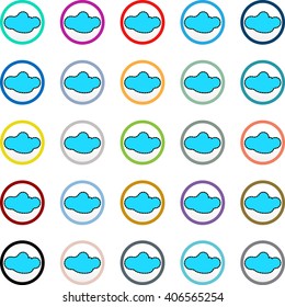 Flat basin icons on sticker for floor plan outline. Line EPS10 vector furniture illustration. View from above