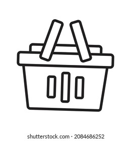 Flat basket icon. Basket symbol for print and web media.