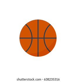 Flat Basketball Element. Vector Illustration Of Flat Basket  Isolated On Clean Background. Can Be Used As Basket, Basketball And Ball Symbols.