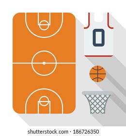 Flat basketball icons design