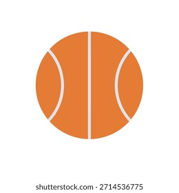 Basketball, flach, einzeln, Illustratorgrafik