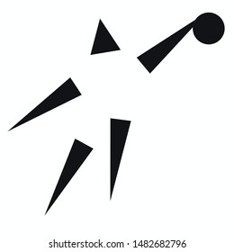 Flat basketball player logo concept