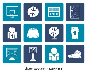 Flat Basketball and sport icons - vector Icon Set