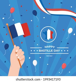 Flat bastille day illustration Vector