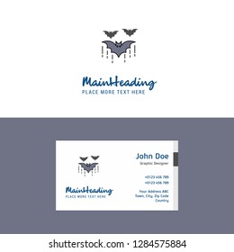 Flat Bat Logo and Visiting Card Template. Busienss Concept Logo Design