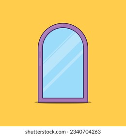 Flat Bath house Simple Mirror Vector Icon Illustration
