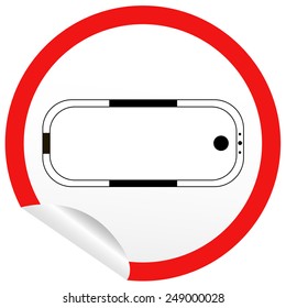 Flat bath icon on sticker for floor plan outline. Line editable EPS10 vector furniture illustration. View from above