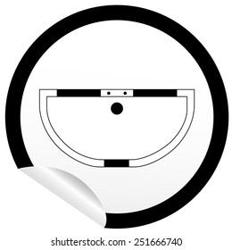 Flat bath icon on sticker for floor plan outline. Line editable EPS10 vector furniture illustration. View from above