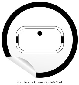 Flat bath icon on sticker for floor plan outline. Line editable EPS10 vector furniture illustration. View from above 