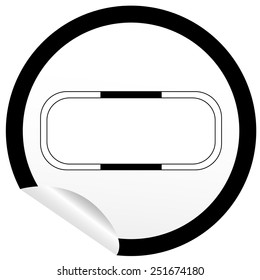Flat bath icon on sticker for floor plan outline. Line editable EPS10 vector furniture illustration. View from above