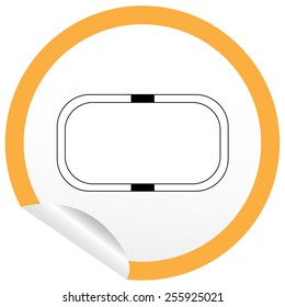 Flat bath icon on sticker for floor plan outline. Line editable EPS10 vector furniture illustration. View from above