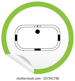 Flat bath icon on sticker for floor plan outline. Line editable EPS10 vector furniture illustration. View from above