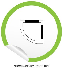 Flat bath icon on sticker for floor plan outline. Line editable EPS10 vector furniture illustration. View from above