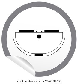 Flat bath icon on sticker for floor plan outline. Line editable EPS10 vector furniture illustration. View from above
