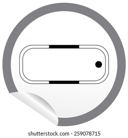 Flat bath icon on sticker for floor plan outline. Line editable EPS10 vector furniture illustration. View from above