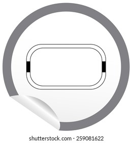 Flat bath icon on sticker for floor plan outline. Line editable EPS10 vector furniture illustration. View from above