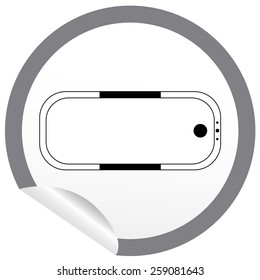 Flat bath icon on sticker for floor plan outline. Line editable EPS10 vector furniture illustration. View from above