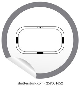 Flat bath icon on sticker for floor plan outline. Line editable EPS10 vector furniture illustration. View from above