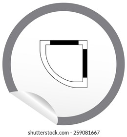 Flat bath icon on sticker for floor plan outline. Line editable EPS10 vector furniture illustration. View from above