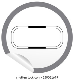 Flat bath icon on sticker for floor plan outline. Line editable EPS10 vector furniture illustration. View from above