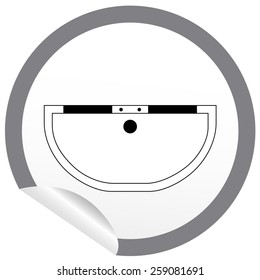 Flat bath icon on sticker for floor plan outline. Line editable EPS10 vector furniture illustration. View from above