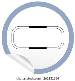Flat bath icon on sticker for floor plan outline. Line editable EPS10 vector furniture illustration. View from above