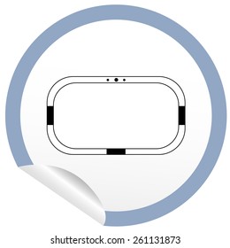 Flat bath icon on sticker for floor plan outline. Line editable EPS10 vector furniture illustration. View from above