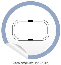 Flat bath icon on sticker for floor plan outline. Line editable EPS10 vector furniture illustration. View from above